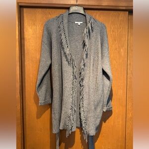 Splendid wrap sweater with fringe